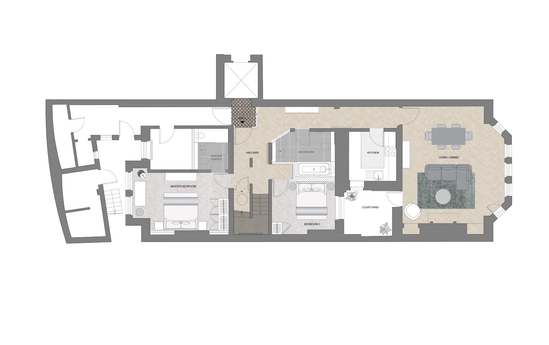 Floor plan of Apartment 6 at 11 Cadogan Gardens