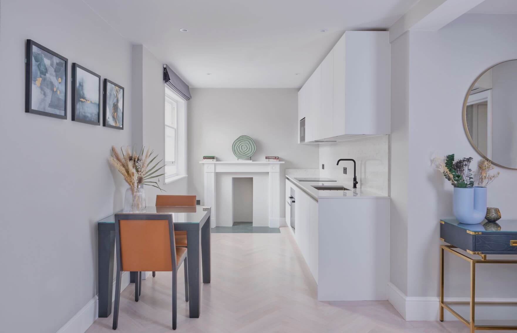 Kitchen inside apartment at 11 Cadogan Gardens