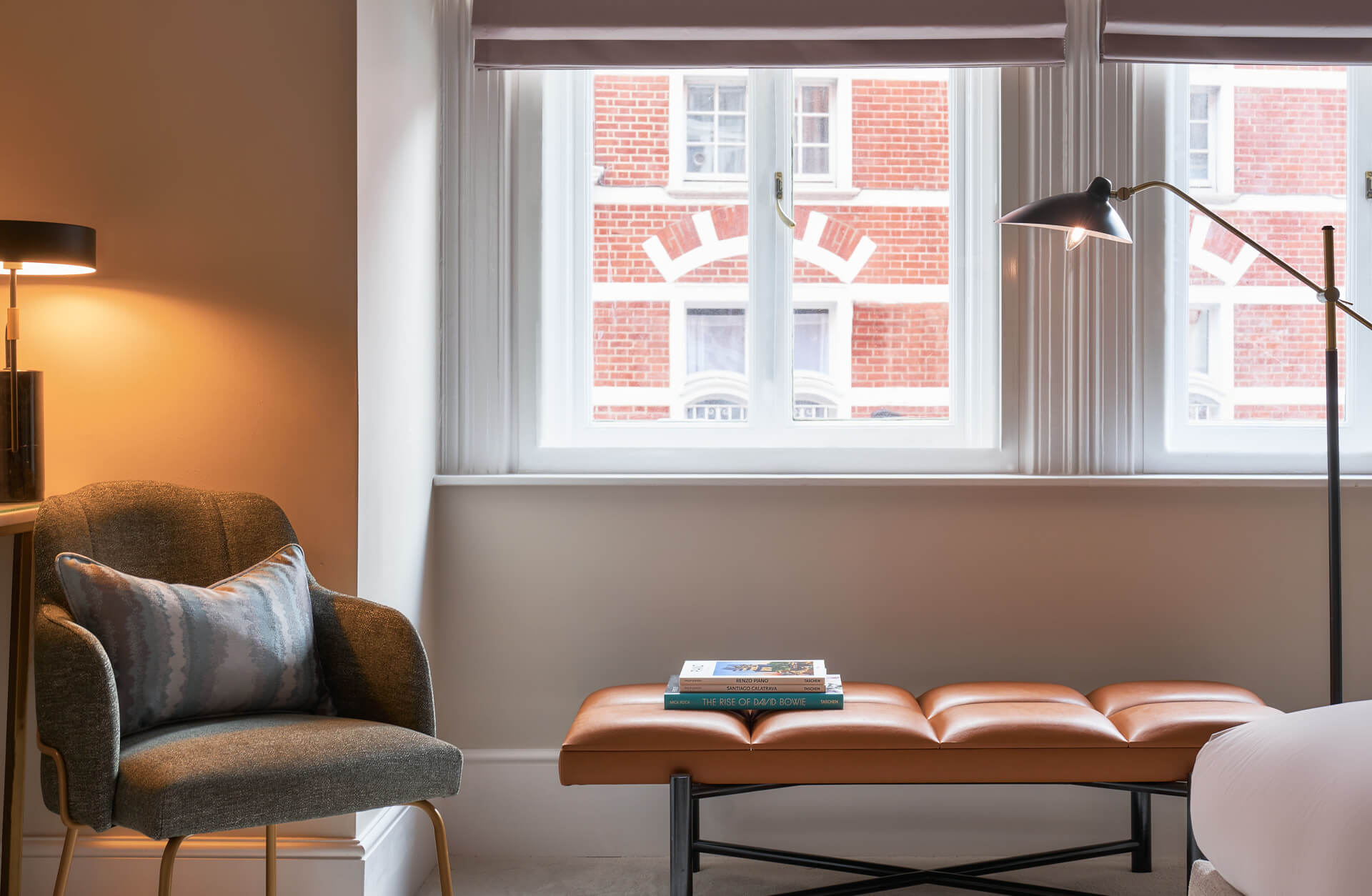 Furnished bedroom inside apartment at 11 Cadogan Gardens