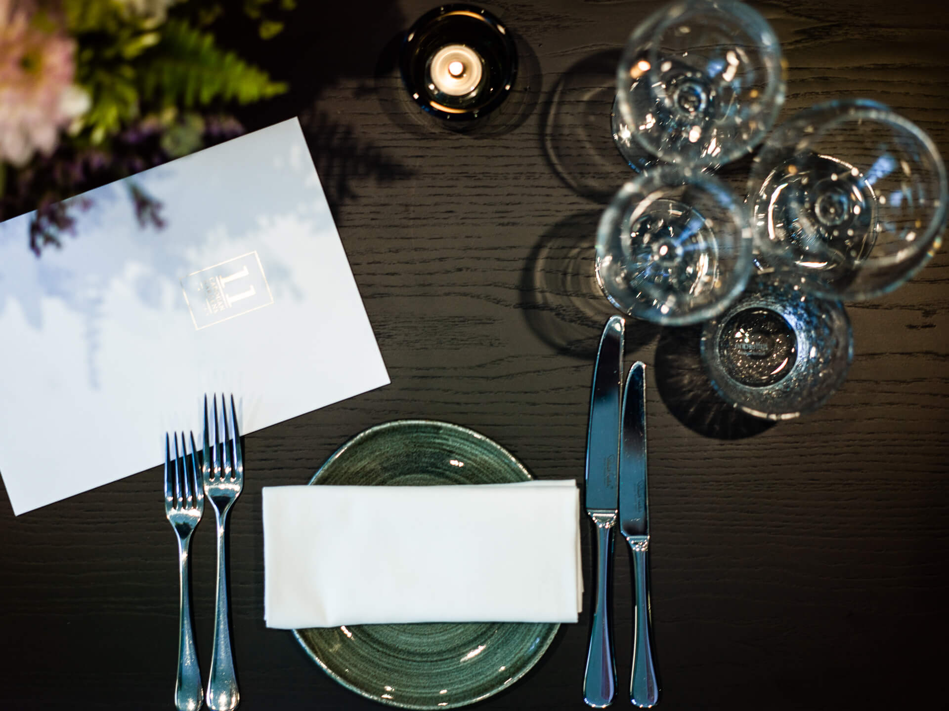 Set table insider Curio meeting room at 11 Cadogan Gardens