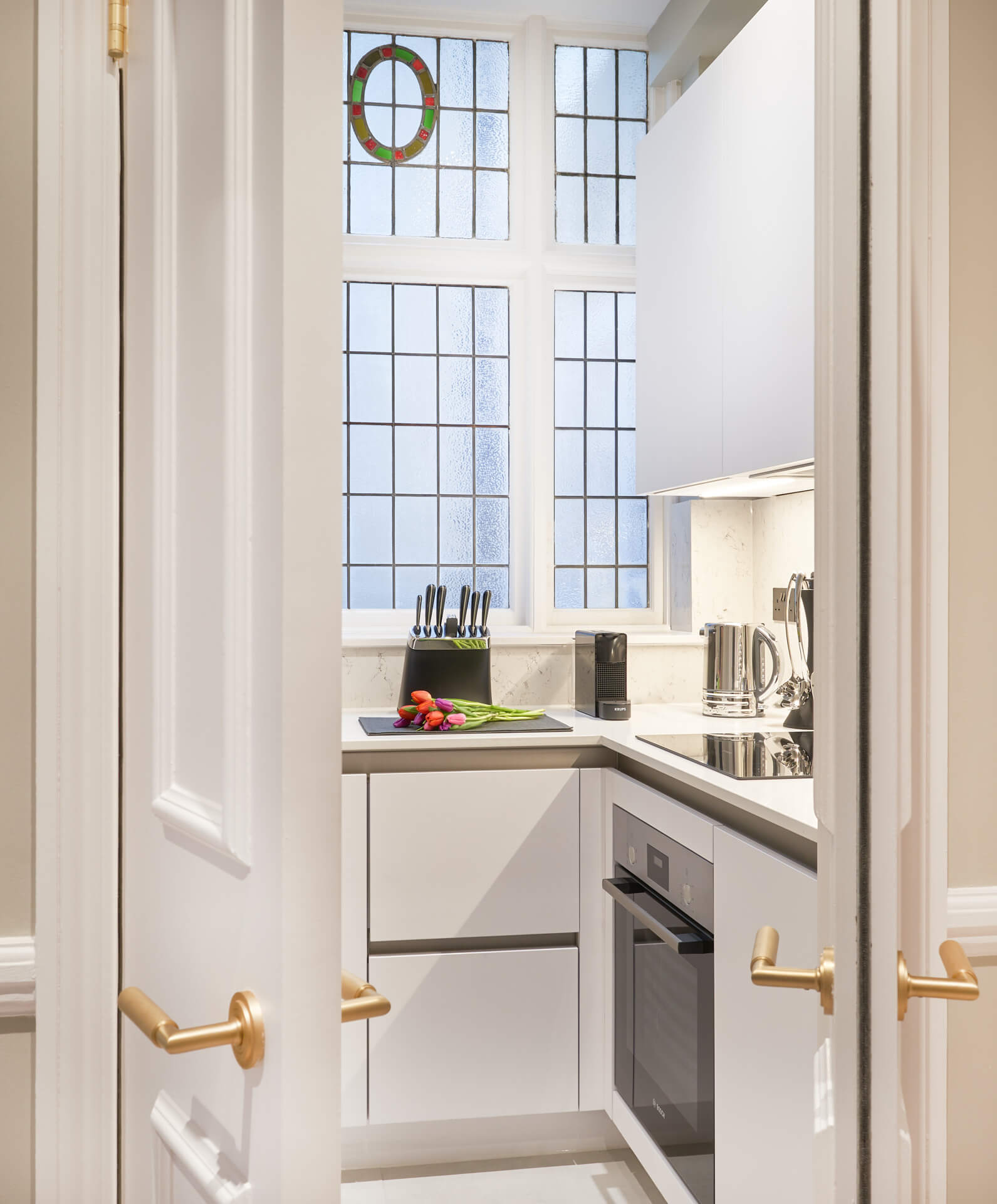 Kitchen of ground floor apartment at 11 Cadogan Gardens