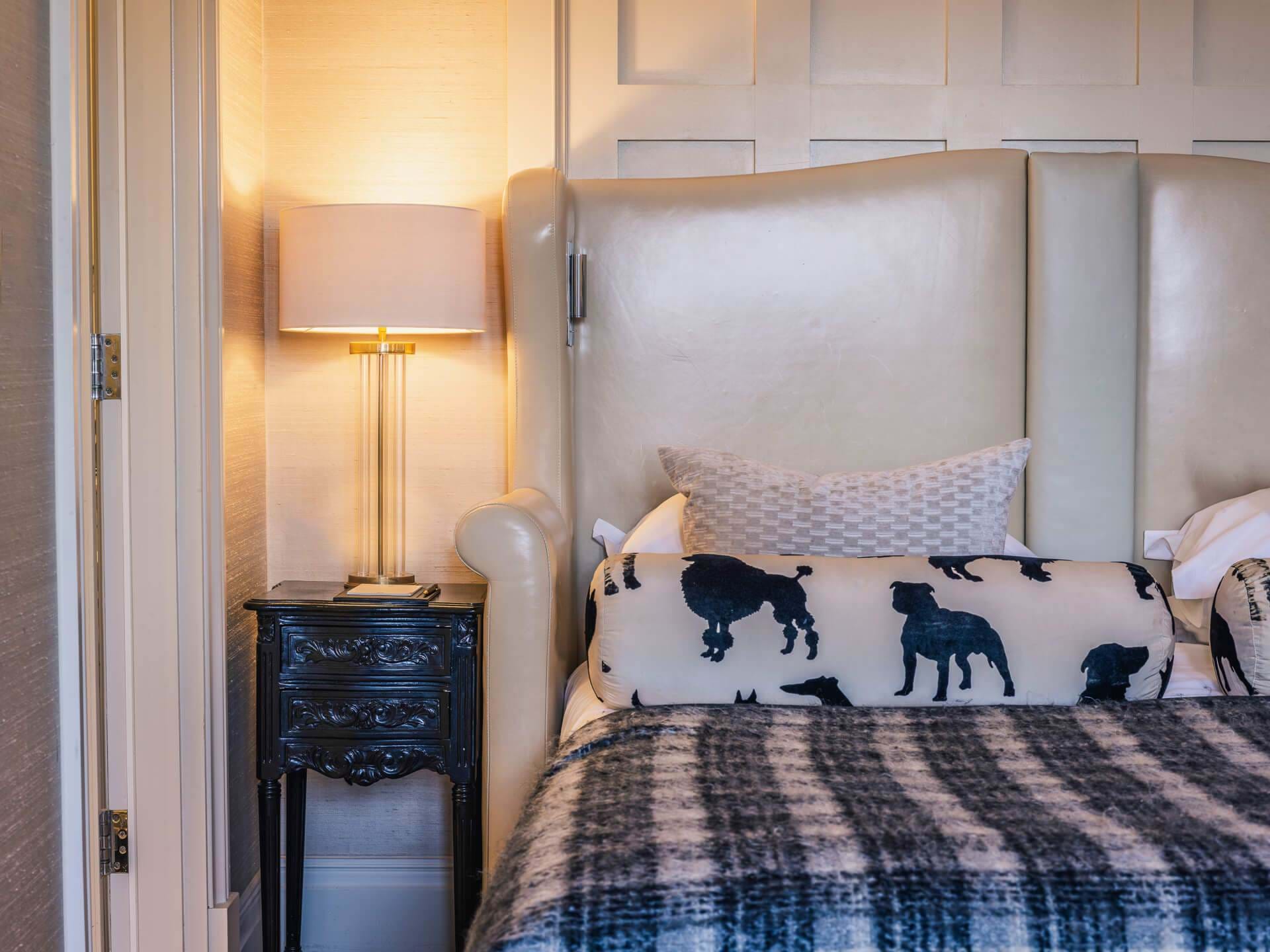 Bed side drawers inside the Deluxe King at 11 Cadogan Gardens