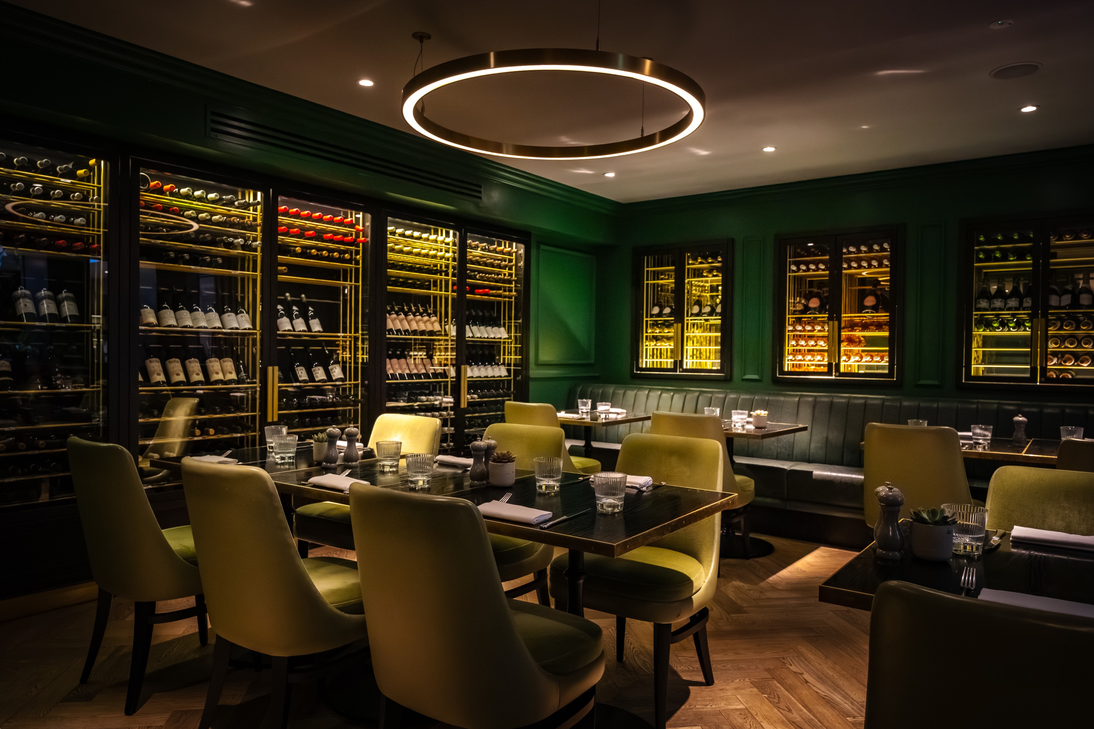 Glass-fronted Wine Room for small events in London at Hans' Bar & Grill